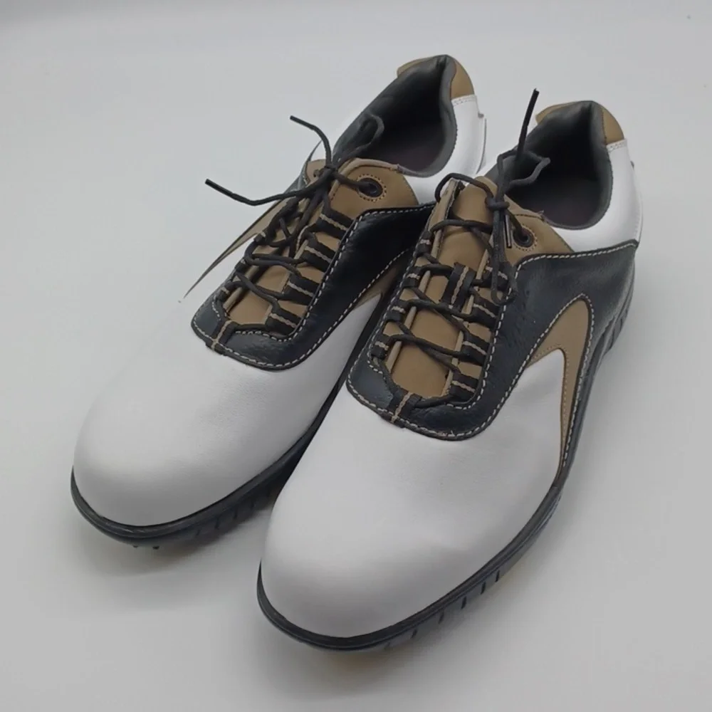 NWOT FootJoy Golf Shoes Men's Contour Series Size 11 1/2 W Leather White Spikes